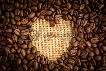 Heart indent in coffee beans