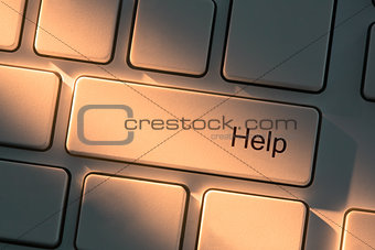 Keyboard with close up on help button