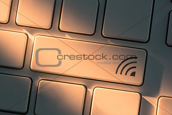 Keyboard with close up on wifi button