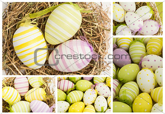 Collage of easter eggs