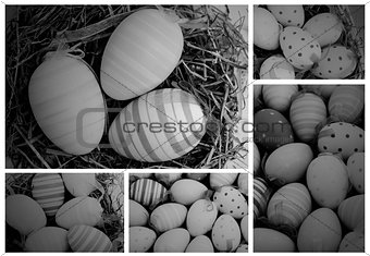 Collage of various pictures of easter eggs