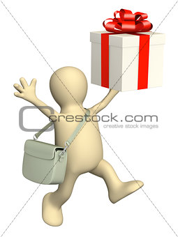 Courier with gift