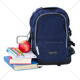 blue school backpack