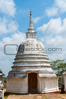 Small white stupa temple, Sri Lanka