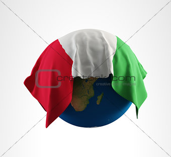 Earth Flag of Italy 3D Render Hi Resolution