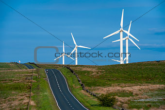 coal clough wind farm burnley, lancashire, england, uk