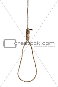 hangmans rope noose isolated on white