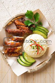 Asian chicken rice. 