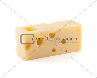 Piece of cheese with holes