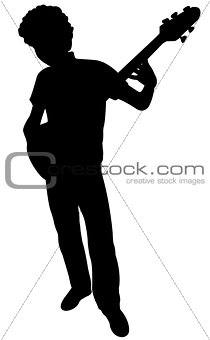 silhouette of a guitarist, vector