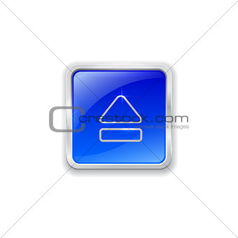 Eject icon on blue button