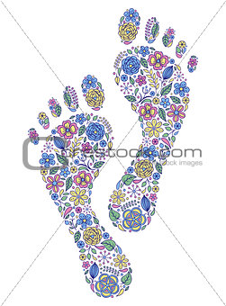 floral human footprints