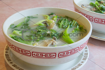 Fish Head Soup with Chinese Vegetable