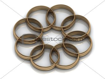 Gold rings in the form 