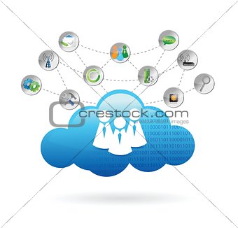 communication cloud illustration design