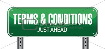 terms and conditions road sign illustration