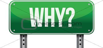 why green road sign illustration