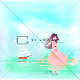 Illustration of a Beautiful mermaid 