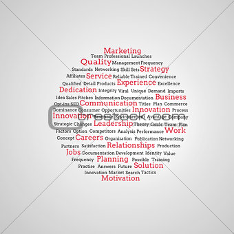 Group of red marketing terms