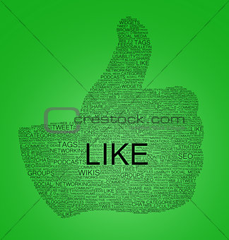 Words representing hand with thumb up