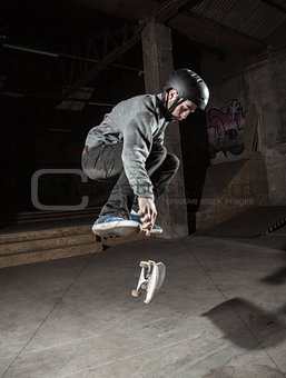 Skater doing 360 trick