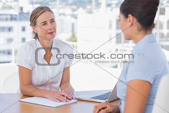 Woman having a job interview with a businesswoman