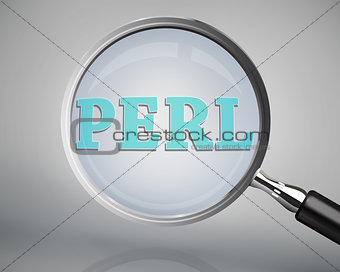 Magnifying glass showing perl word