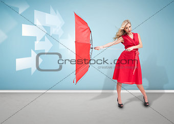 Glamour woman holding an umbrella