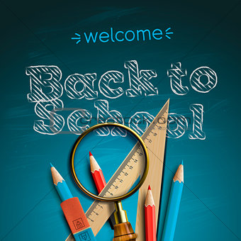 Welcome back to school, vector Eps10 illustration.