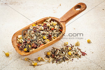scoop of herbal tea