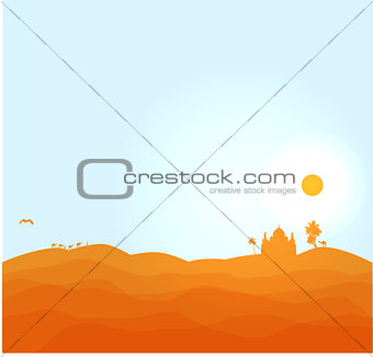 Vectro desert illustration.