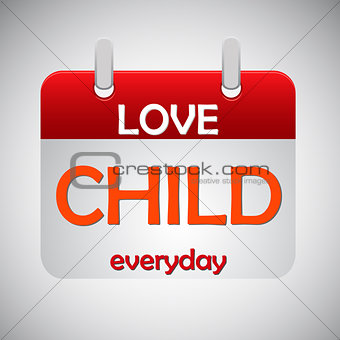 Love child everyday calendar icon