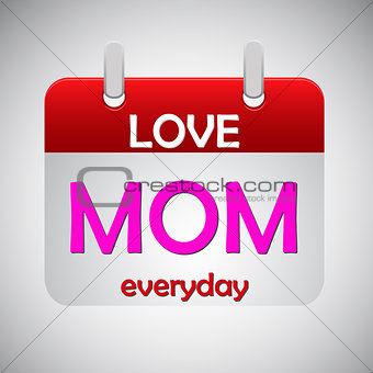 Love mom everyday calendar icon
