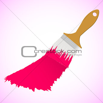 Pink colour paint brush on pink smooth background