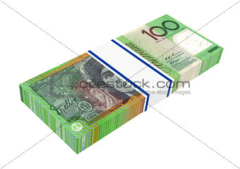 Australian dollars money isolated on white background.