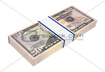 Dollars money isolated on white background.