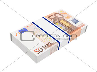 European Union money isolated on white background.