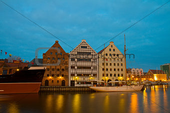 Central Maritime Museum in Gdansk at night