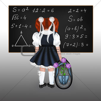 Red-haired schoolgirl