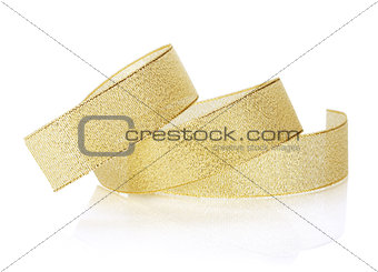 Golden sparkling christmas ribbon