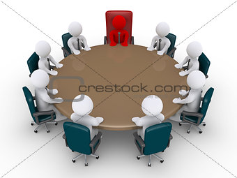 Boss and businessmen in a meeting