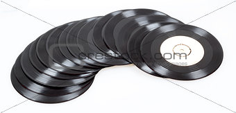 group of black vinyl records 
