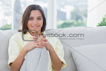 Portrait of a cheerful woman resting