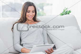 Pretty woman using a tablet