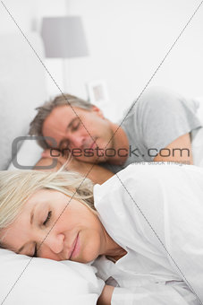 Couple sleeping peacefully