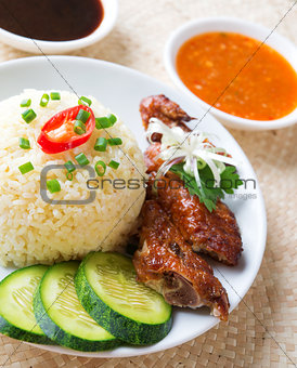 Singapore chicken rice. 