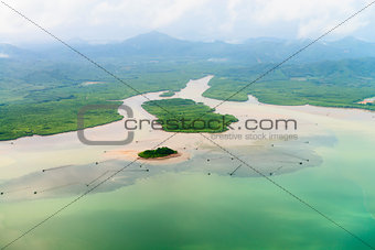 Aerial view of the tropical shore