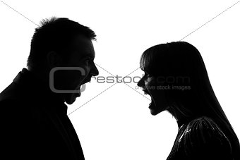 one couple man and woman screaming shouting dipute