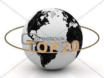 TOP 20 on a gold ring around the earth