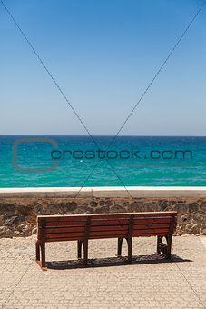 Bench deck with tranquil sea view 